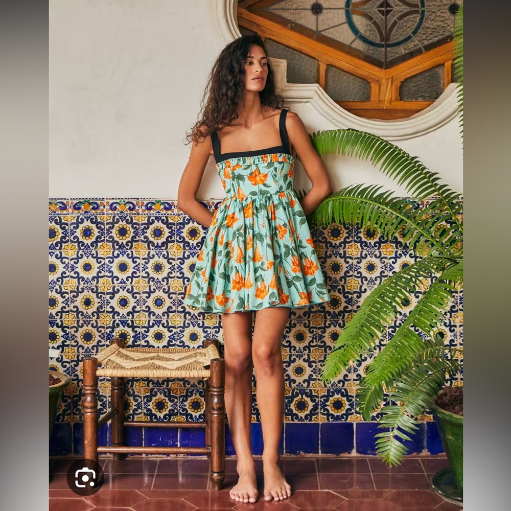 NWT AGUA BY AGUA BENDITA
Hierbabuena Sabanero Dorado cotton minidress